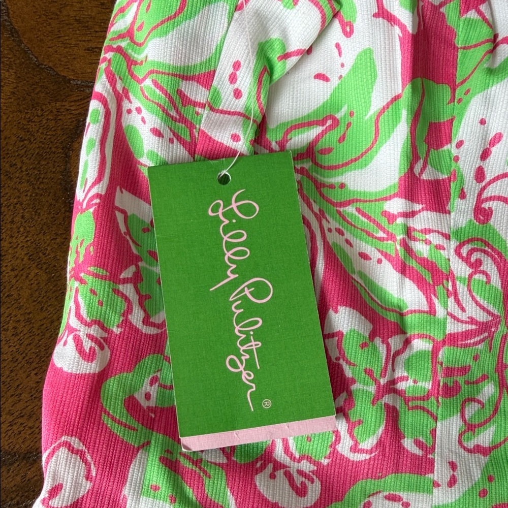 Lilly Pulitzer Hotty Pink & Lime Floral Shift Dress - Picture 3 of 6